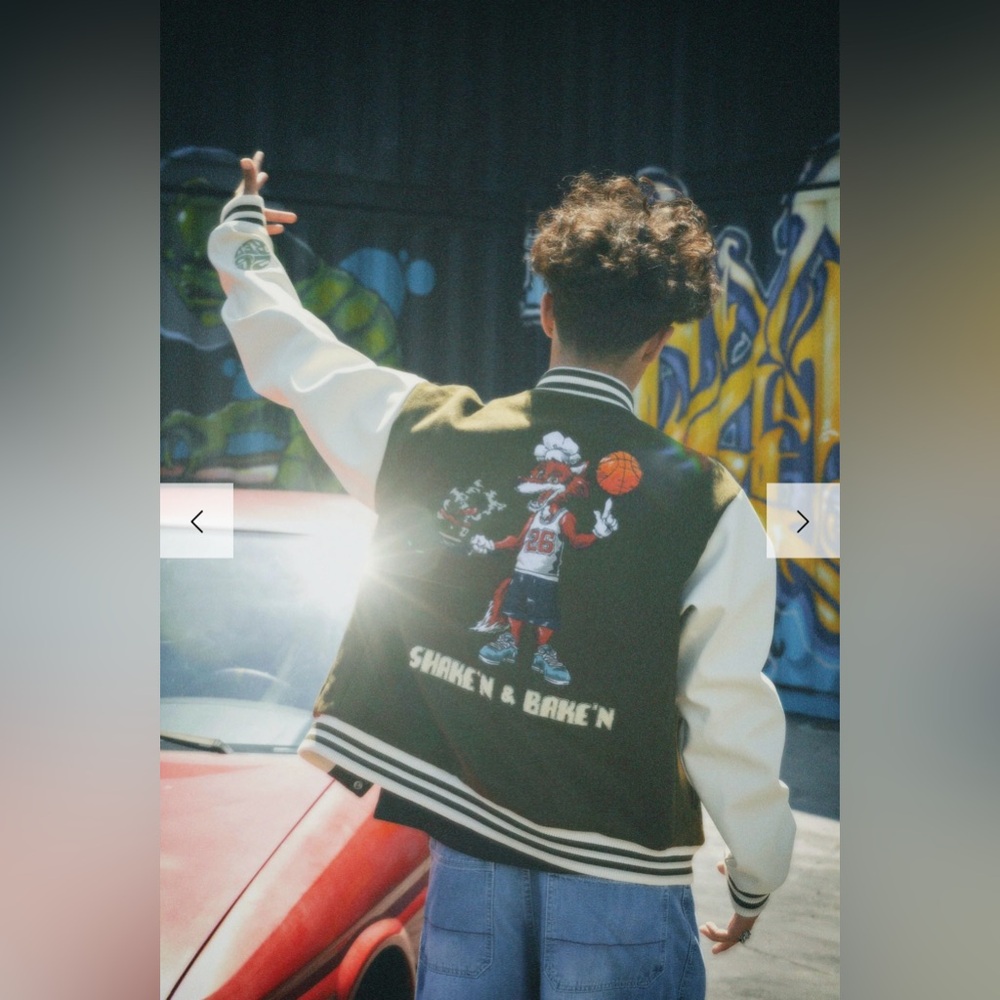Street wear 26 RED Shake n Bacon Varsity Jacket- NWT - Picture 5 of 5
